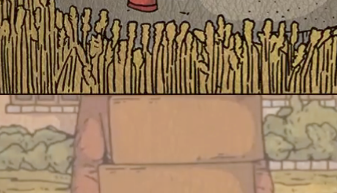 a collage of close ups of detail in the cards from the trailer, depicting places where details in foliage seem to merge together into odd shapes.